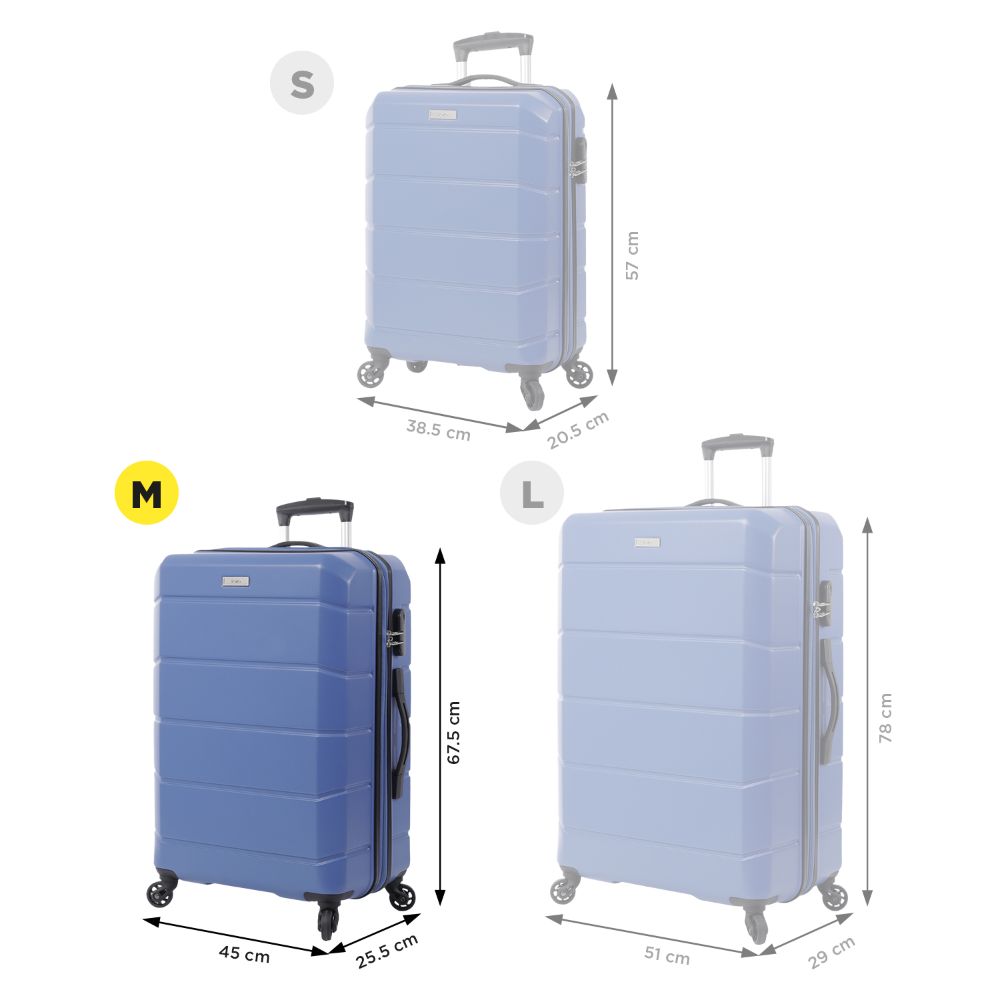 Maletas Medianas Rigidas Maleta Rígida TOTTO Rayatta Tamaño