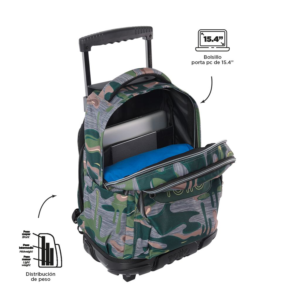 PORTA MOCHILAS TROLLEY PLEGABLE RUEDAS GRANDES