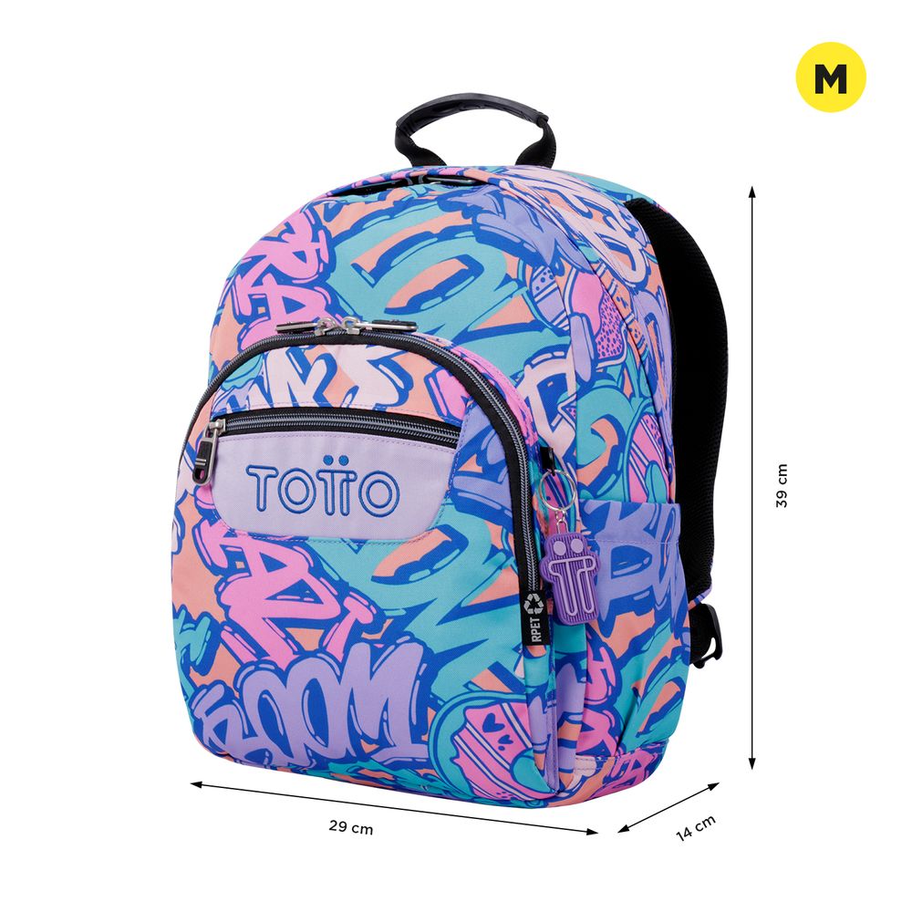 Mochila escolar infantil Totto GOMMAS 0J8 Azul - Mochilas y Bolsos